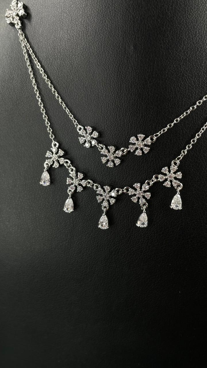 Elysian Double Layer Zircon Necklace