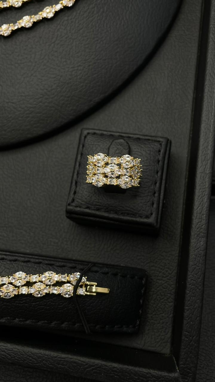 Royal 3-Layer Gold Zircon Set