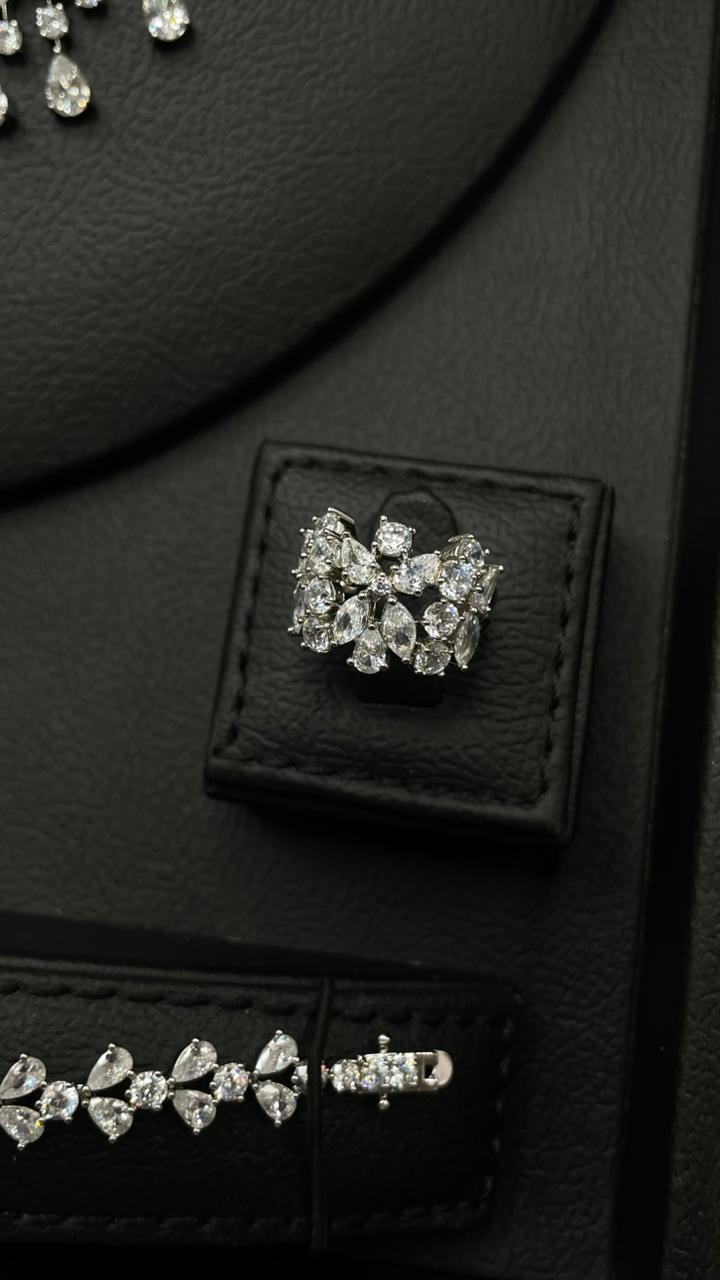 Luxury Rhodium-Plated Zircon Bridal Set
