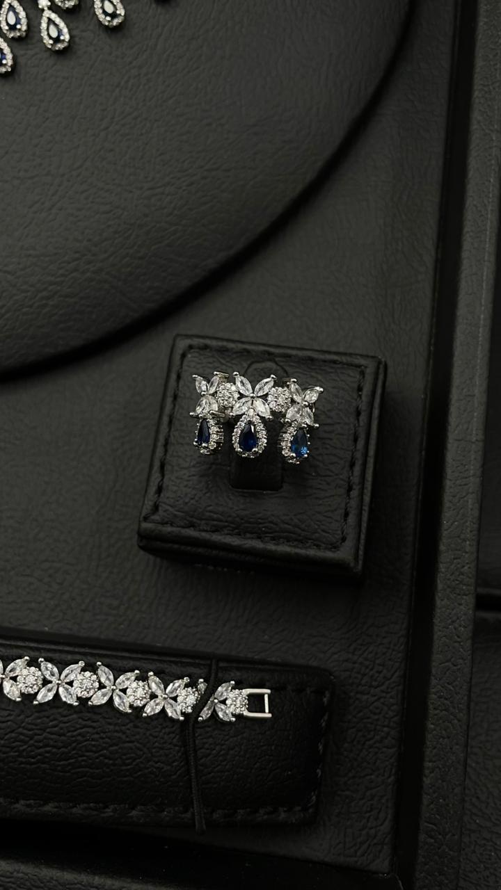 Luxury Royal Blue Zircon Jewelry Set