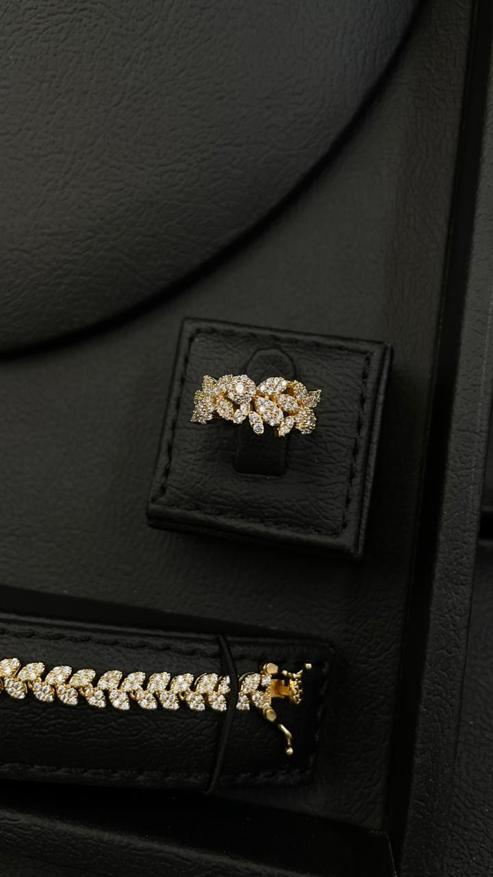 New Design Zircon Jewelry Set – Gold Plated