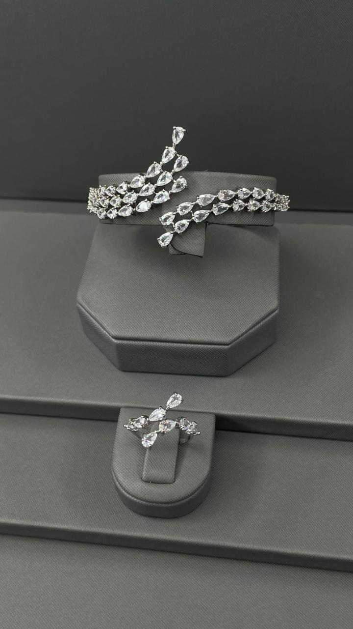 Aurora Zircon Bangle & Ring Set