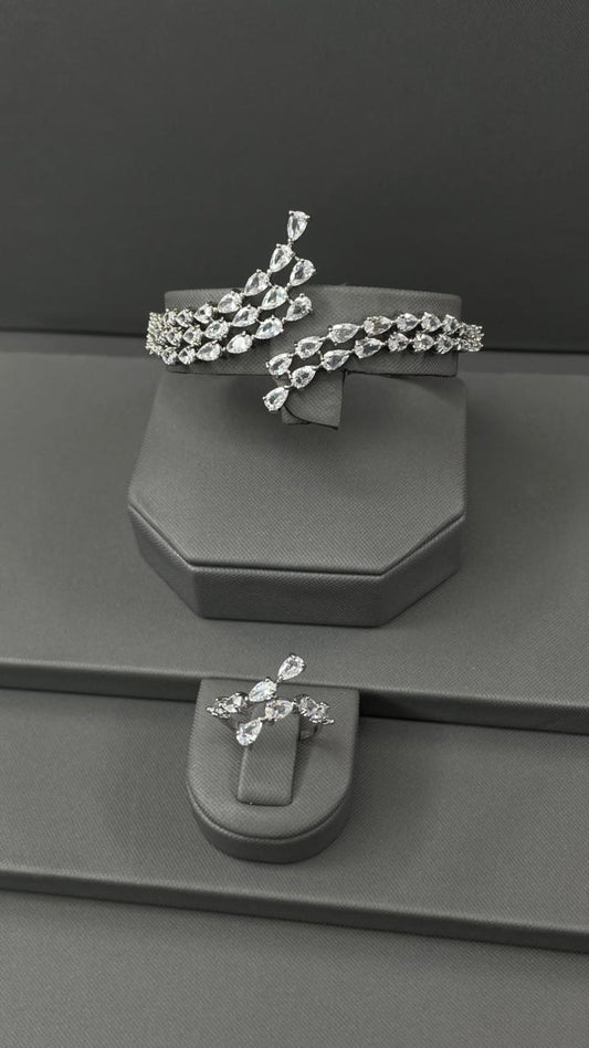 Aurora Zircon Bangle & Ring Set