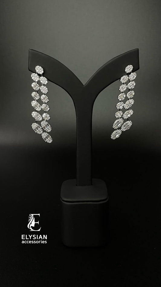 Royal Zircon Rhodium Earrings