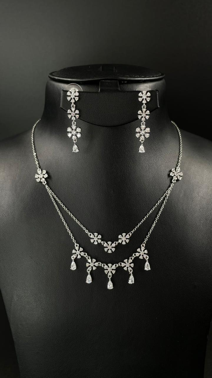 Elysian Double Layer Zircon Necklace