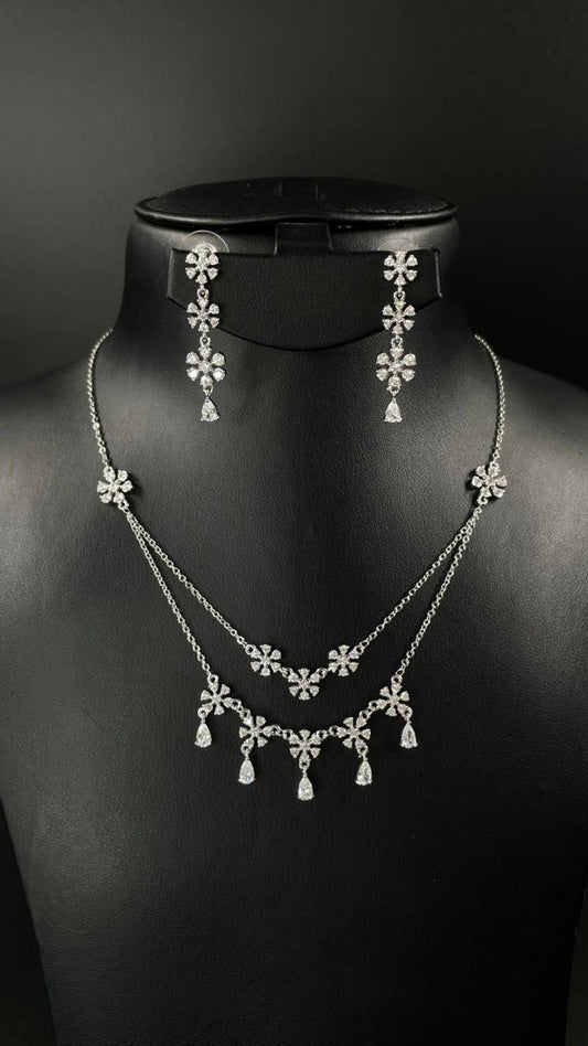 Elysian Double Layer Zircon Necklace