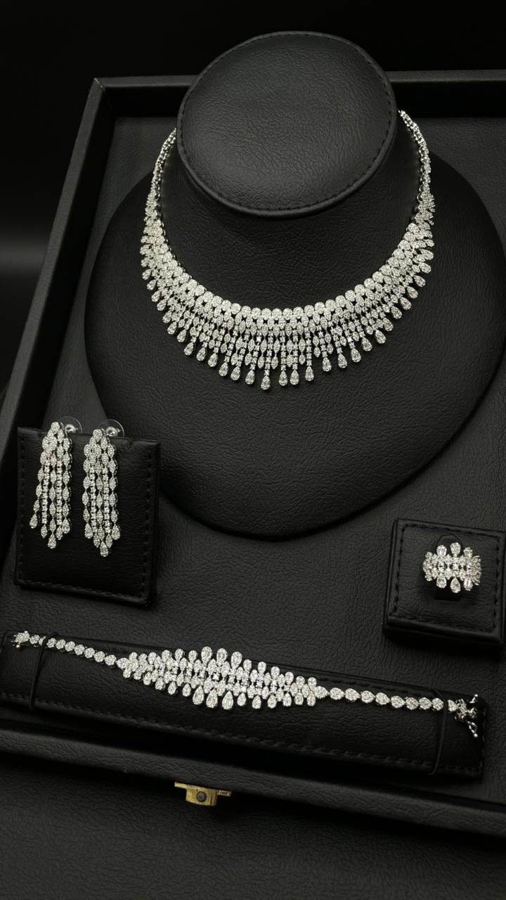 Luxury Rhodium-Plated Jewelry Set