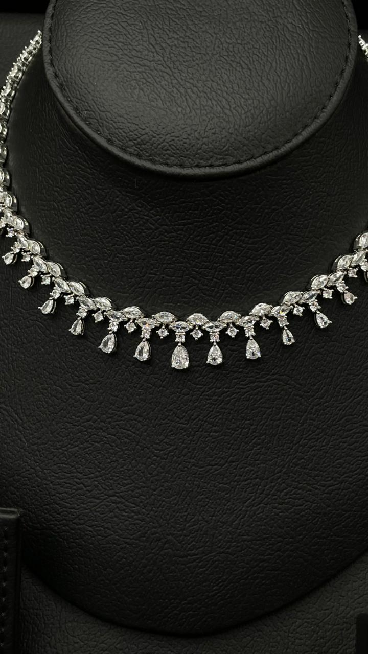 Luxury Rhodium-Plated Zircon Set