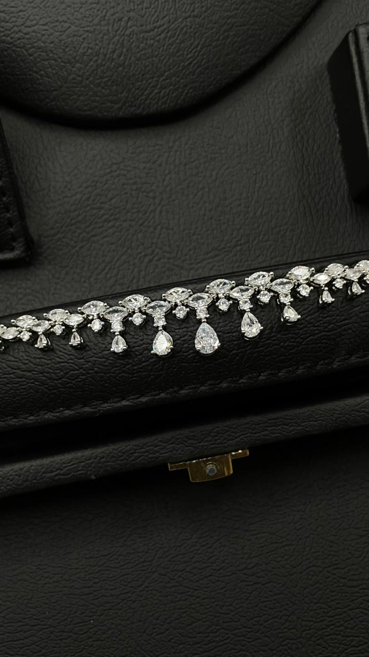 Luxury Rhodium-Plated Zircon Set