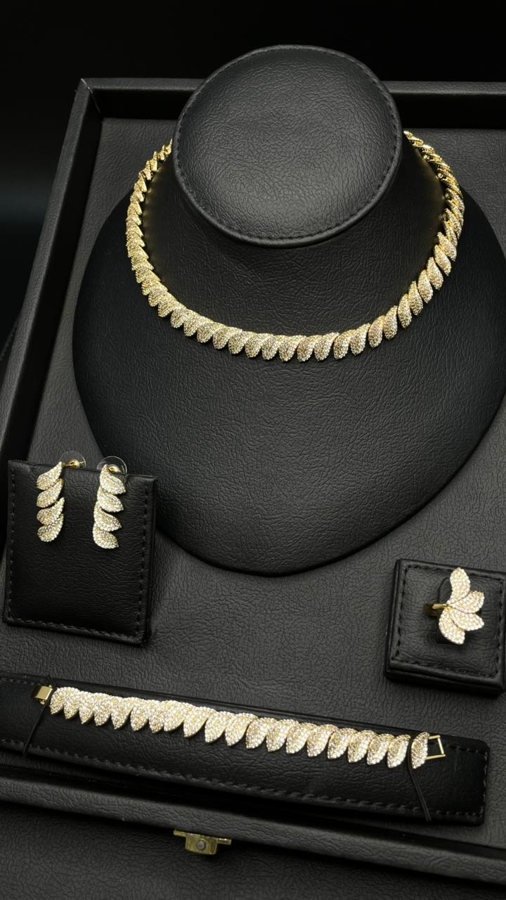 Exclusive Gold Zircon Jewelry Set for Special Occasions