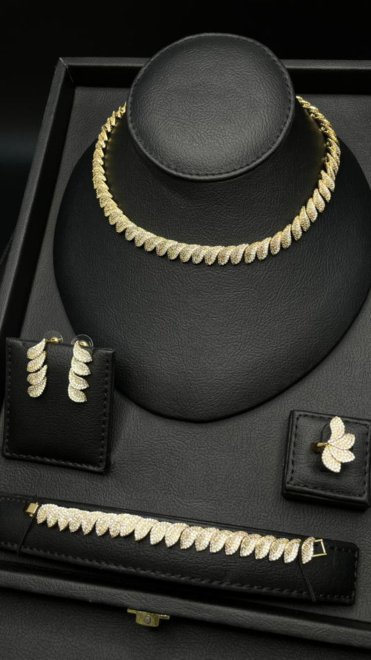 Exclusive Gold Zircon Jewelry Set for Special Occasions