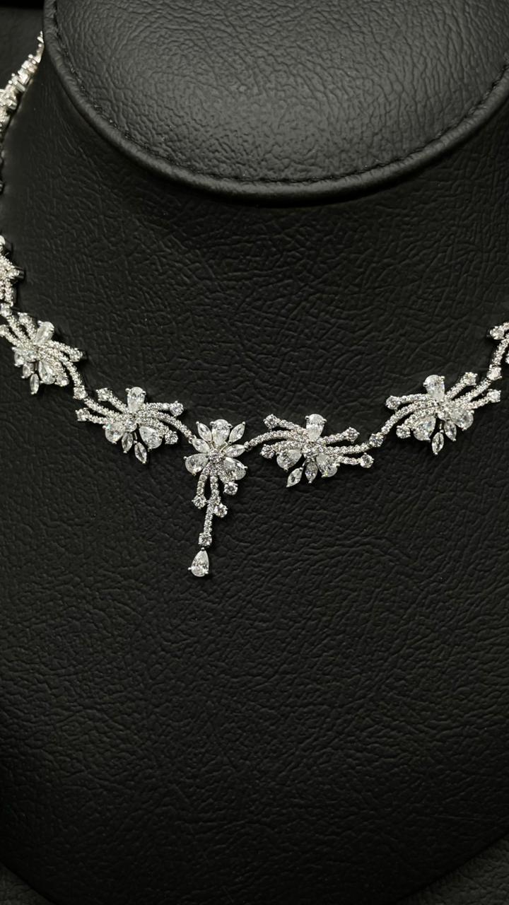Unique Rhodium-Plated Zircon Jewelry Set ✨💎