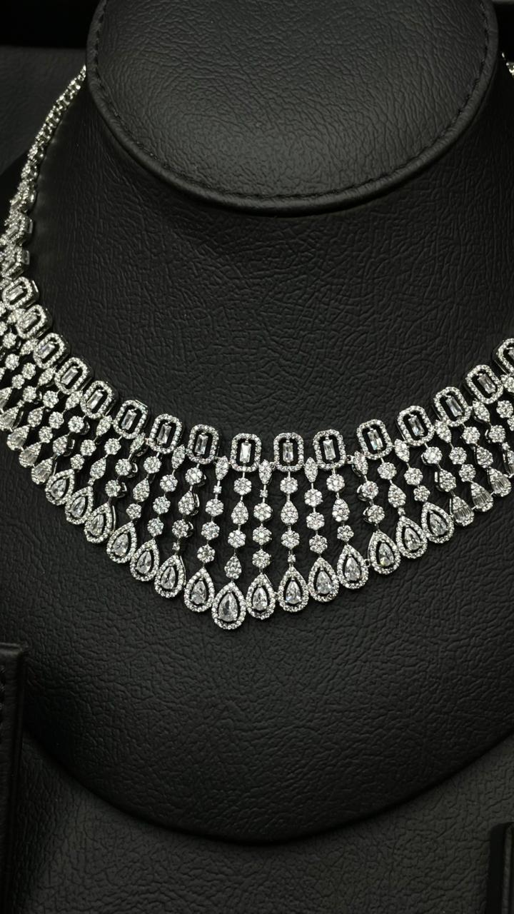 Luxury Zircon Bridal Set – Rhodium Plated Elegance