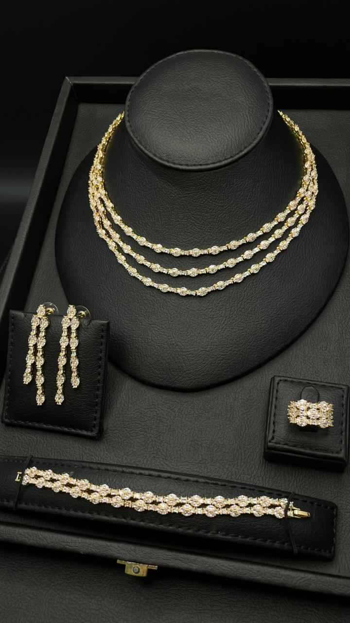 Royal 3-Layer Gold Zircon Set