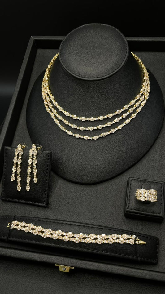 Royal 3-Layer Gold Zircon Set