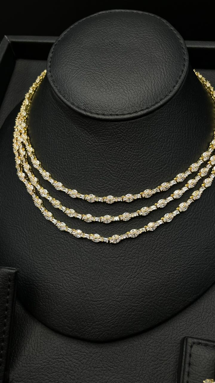Royal 3-Layer Gold Zircon Set