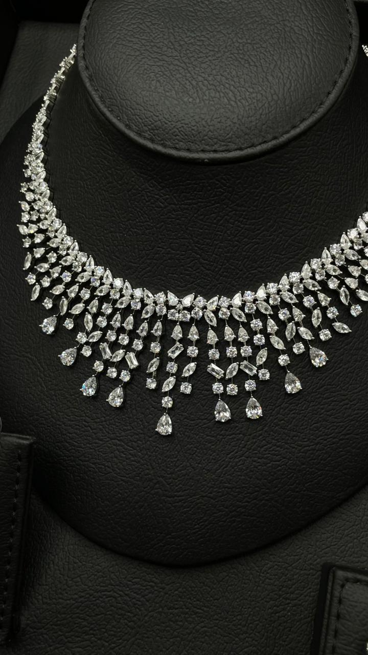 Luxury Rhodium-Plated Zircon Bridal Set