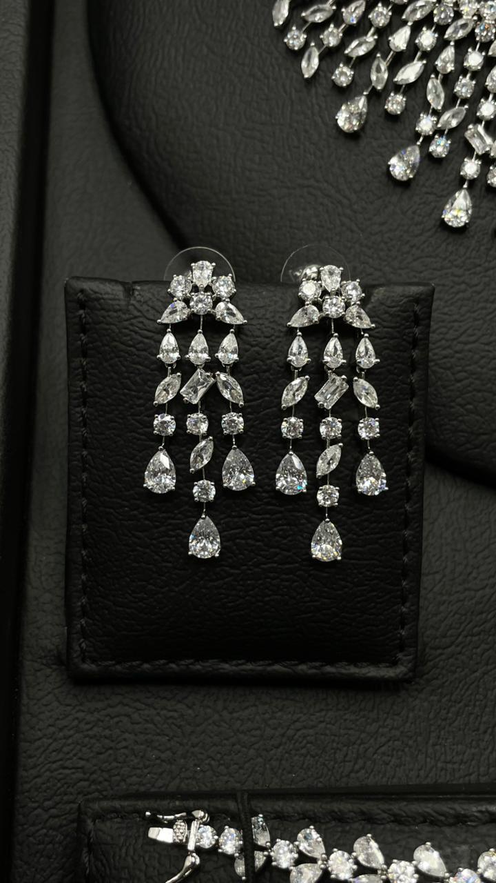 Luxury Rhodium-Plated Zircon Bridal Set