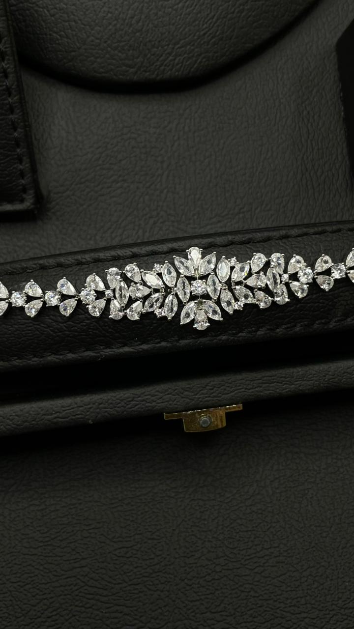 Luxury Rhodium-Plated Zircon Bridal Set