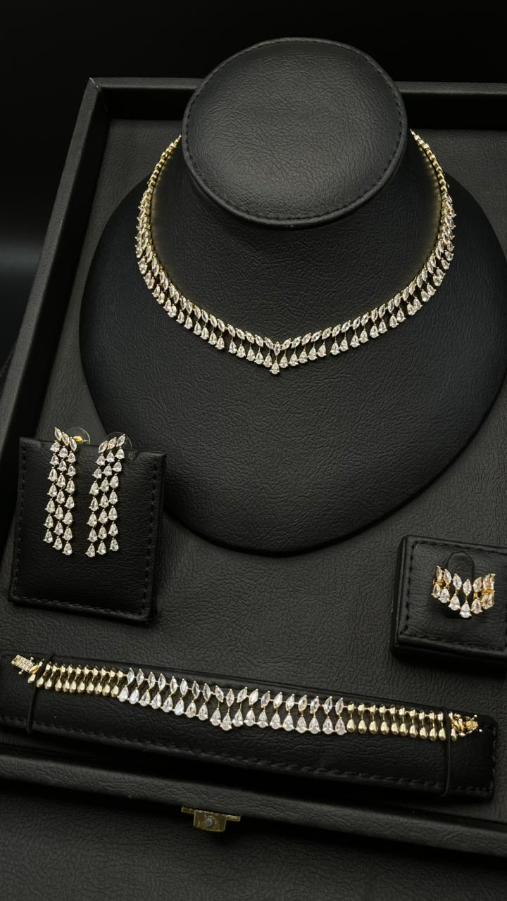 Elegant Gold-Plated Zircon Set