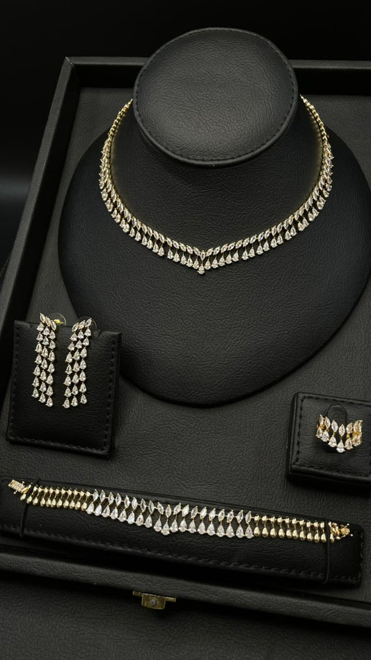 Elegant Gold-Plated Zircon Set