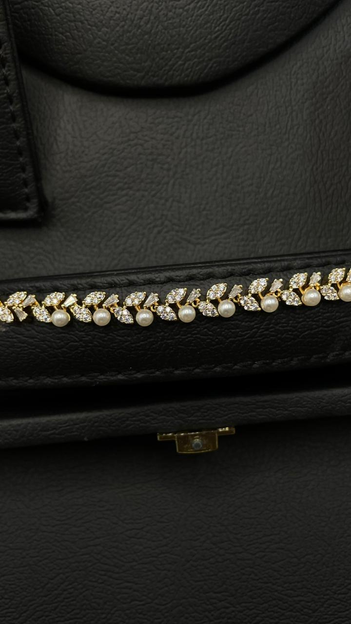 Elegant Gold Zircon & Pearl Set