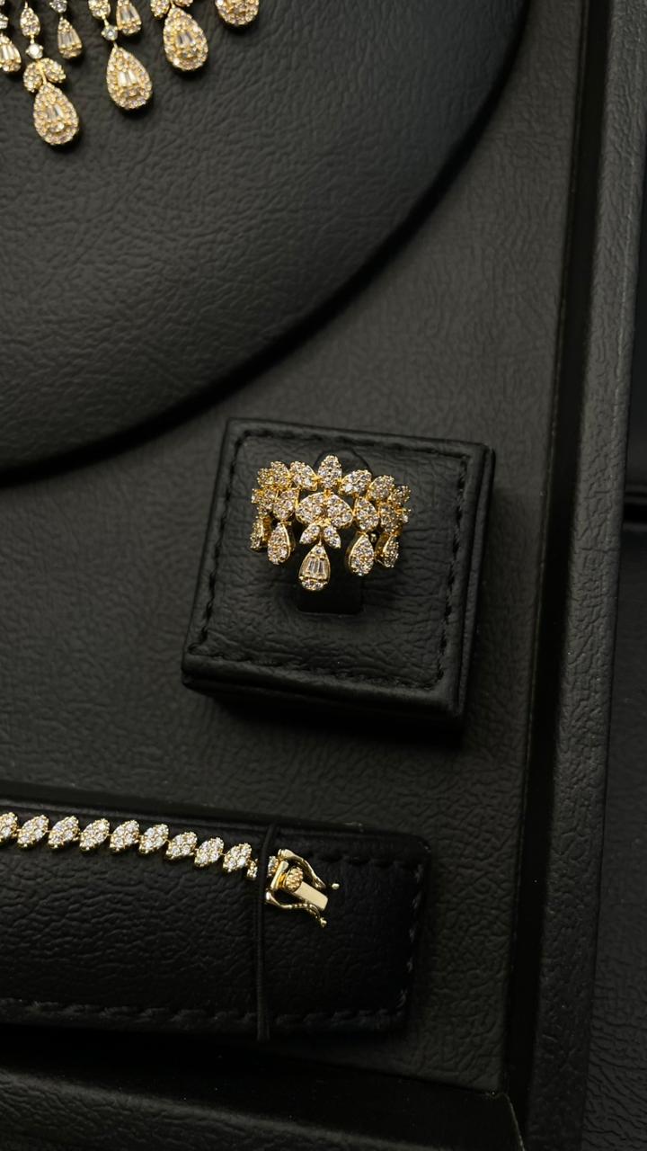 Luxury Gold-Plated Zircon Jewelry Set – New Design  Description: