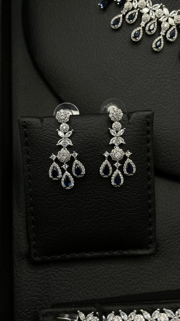 Luxury Royal Blue Zircon Jewelry Set