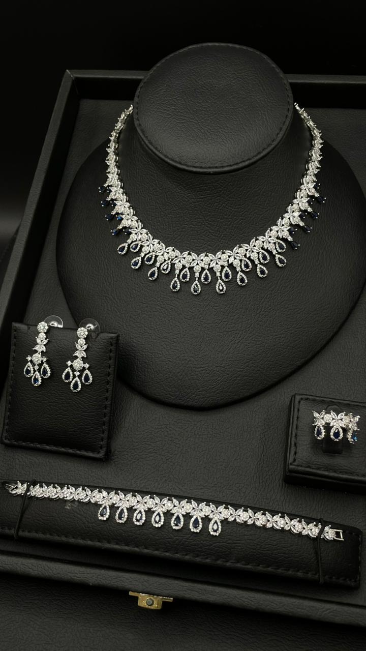 Luxury Royal Blue Zircon Jewelry Set
