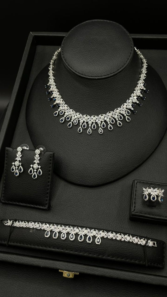 Luxury Royal Blue Zircon Jewelry Set