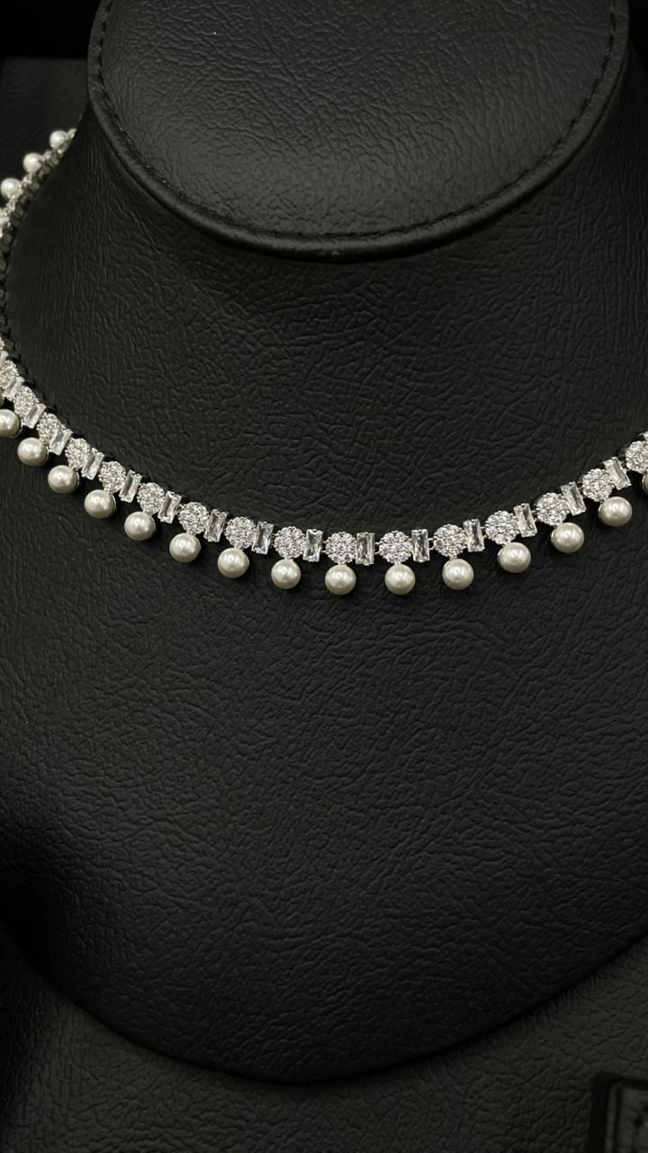 Elegant Zircon & Pearl Jewelry Set