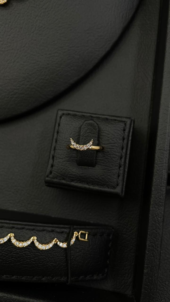 Elegant Double-Layer Zircon Jewelry Set – Gold Plated