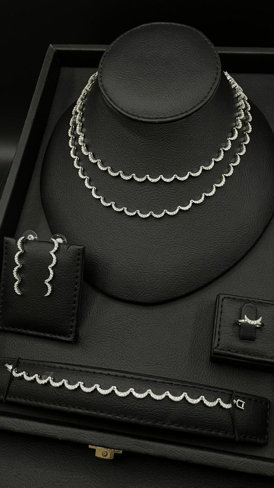 Elegant Double-Layer Zircon Jewelry Set