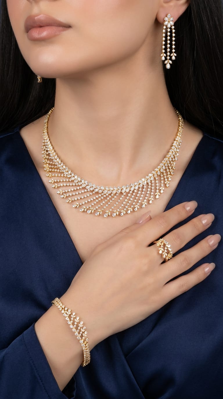 Luxury Gold Zircon Set