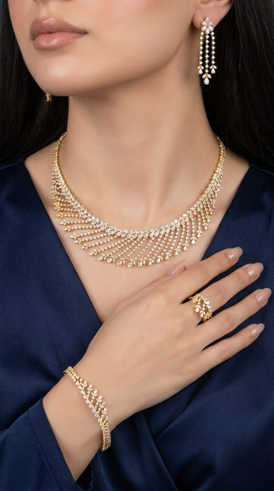 Luxury Gold Zircon Set